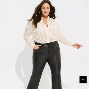 Torrid New with Tags Black Faux Leather Wide-Leg Pants 20Tall